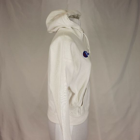 Champion Vintage white reverse weave hooded sweatshirt hoodie script logo small - Picture 2 of 16